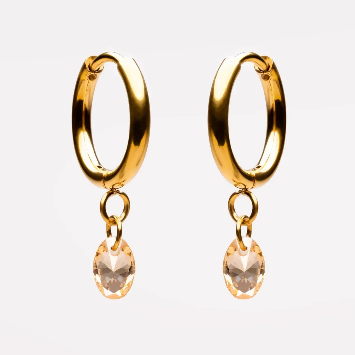 Rosé Drop Earrings - detail view