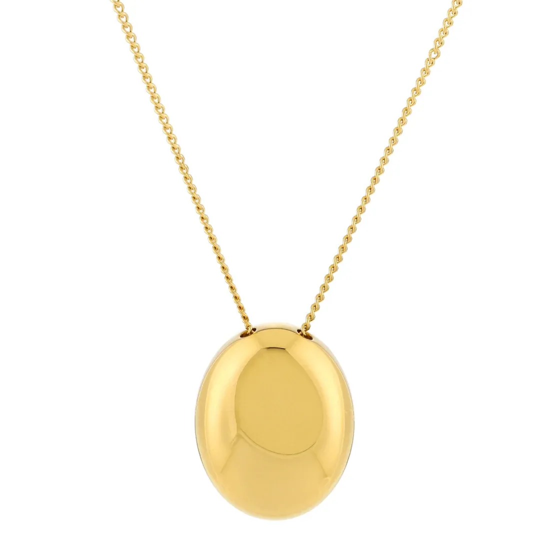 Pebble Necklace Gold - detail view
