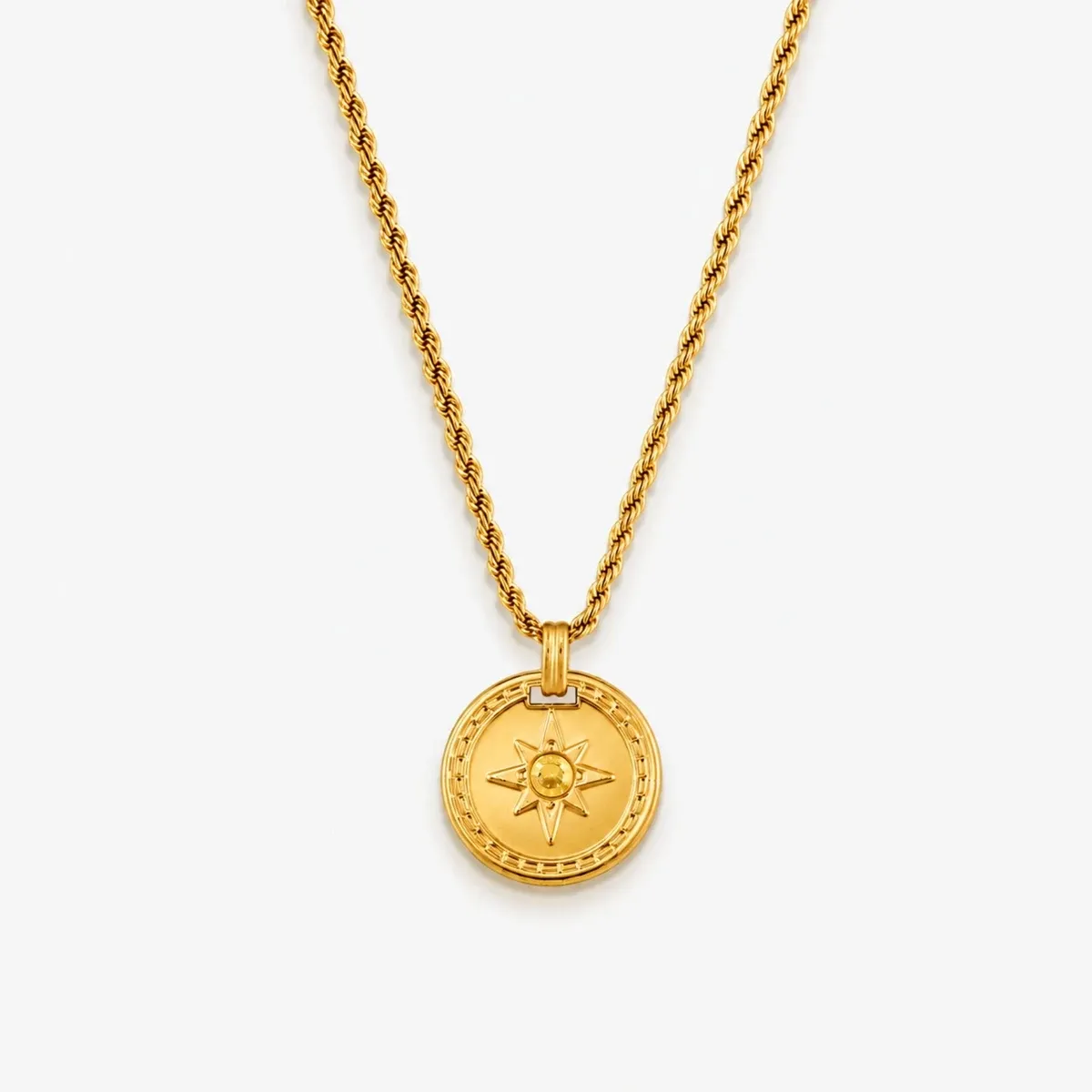 Golden Compass Necklace Gold - detail view