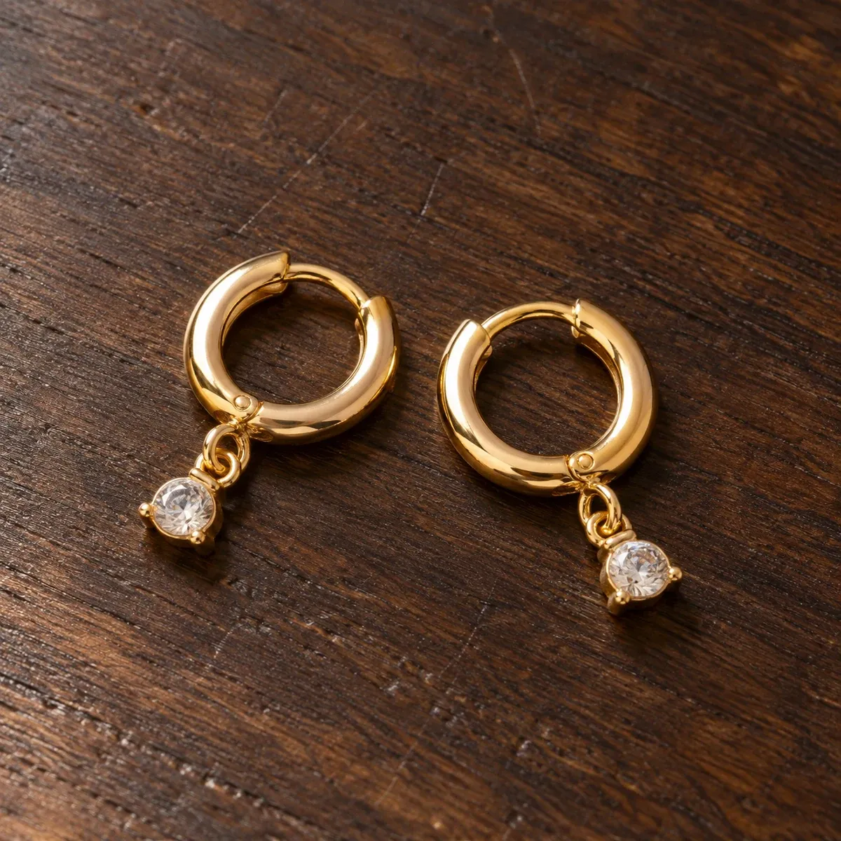 Sparkle Drop Earrings Gold - alternate view