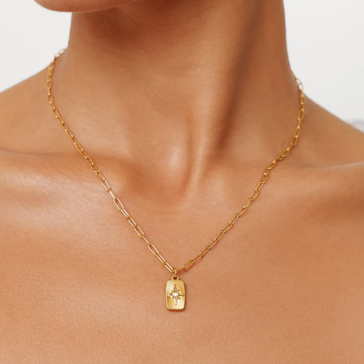 North Star Necklace Gold - lead view
