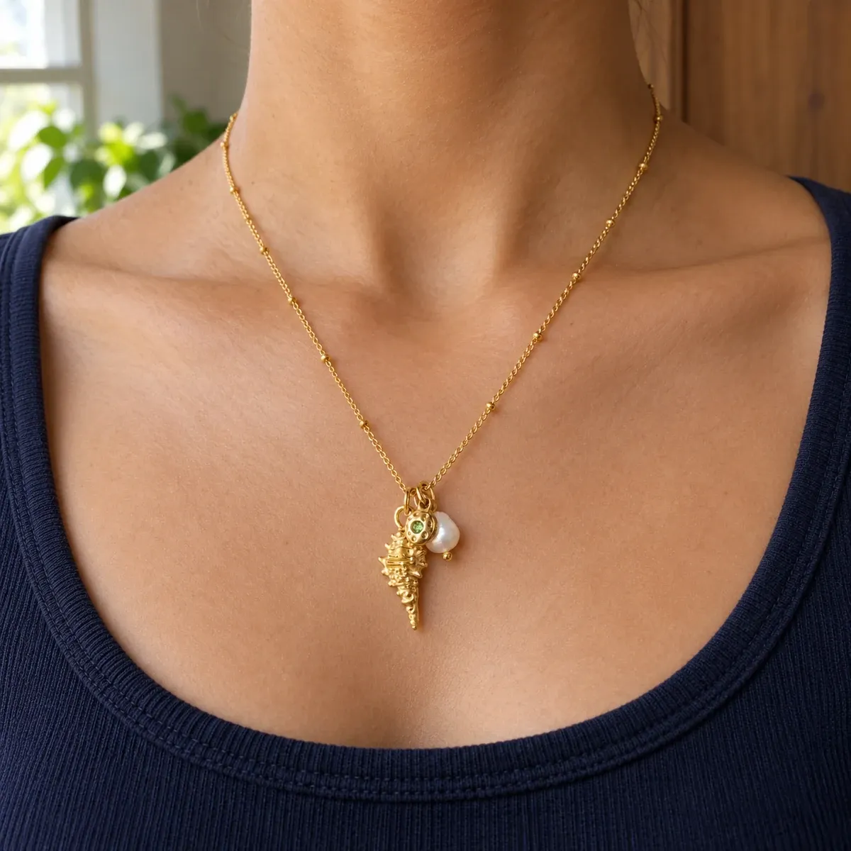 Ocean Charms Necklace Gold - lead view