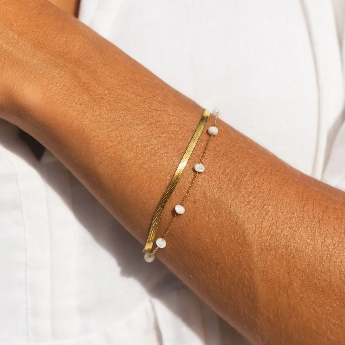 Santorini Layered Bracelet - detail view
