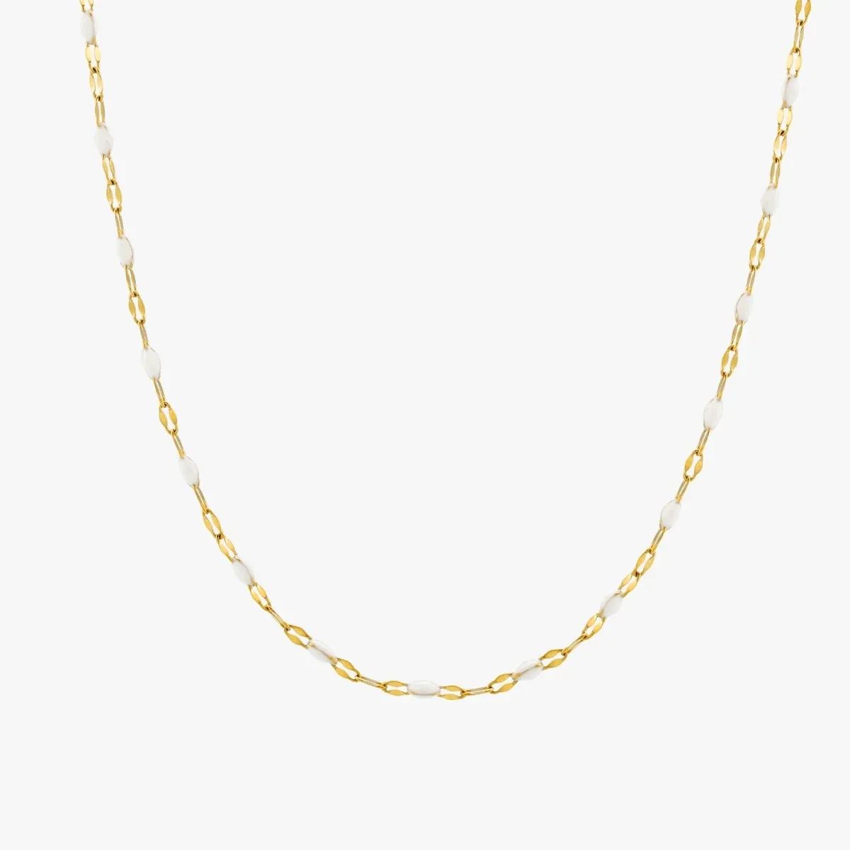 White Dainty Choker Gold - alternate view