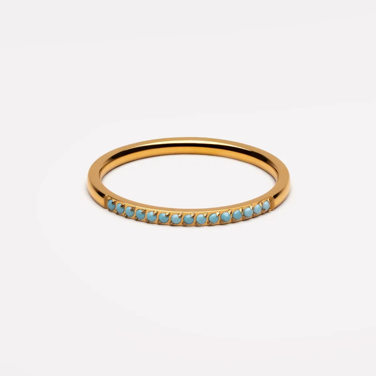 Turquoise Fine Ring Gold - alternate view