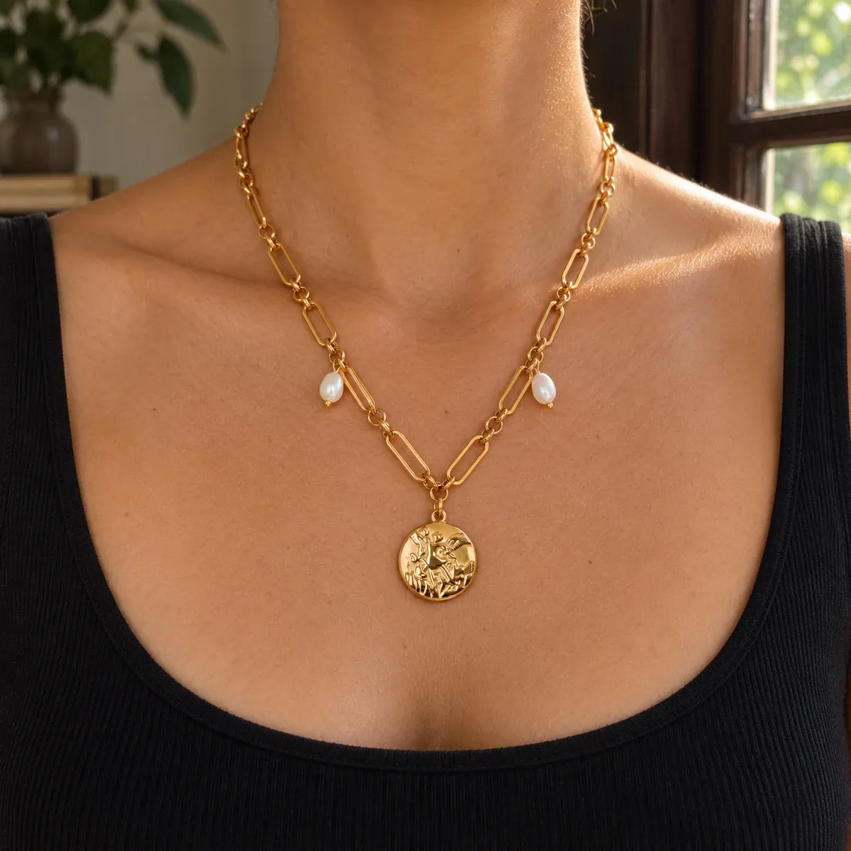 Elysia Necklace Gold - use view