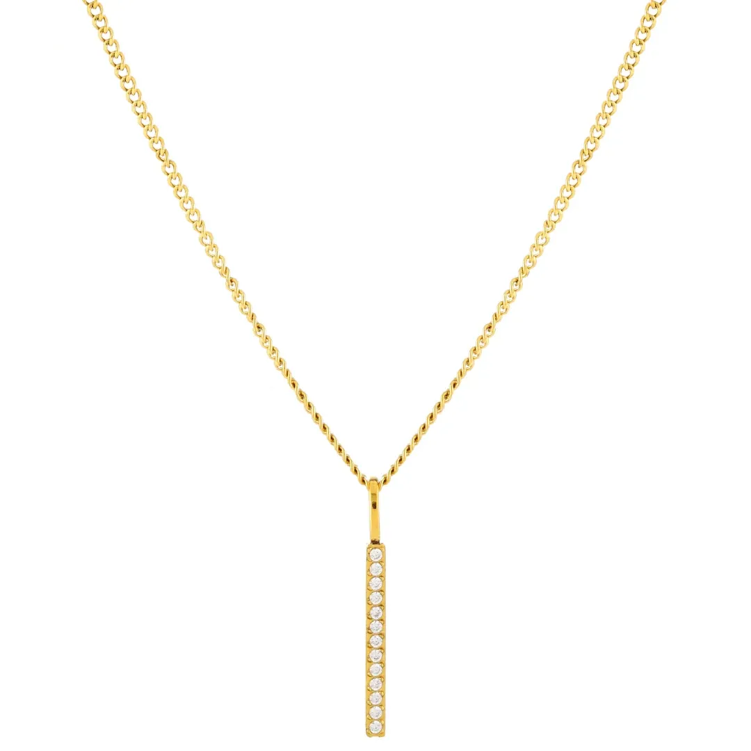 Sparkling Bar Necklace Gold - detail view