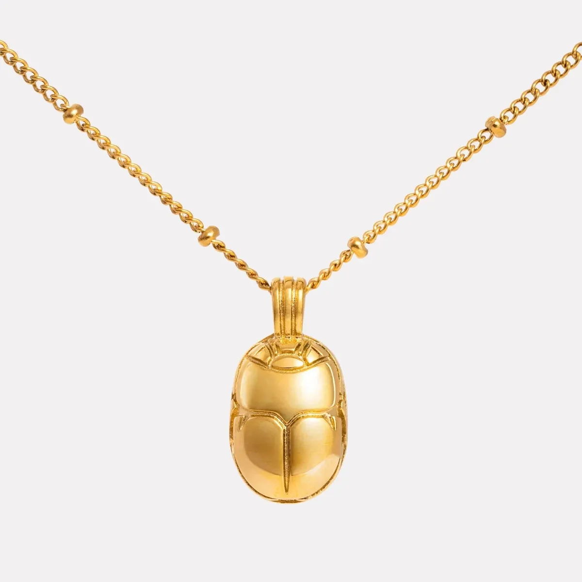 Scarab Necklace Gold - detail view