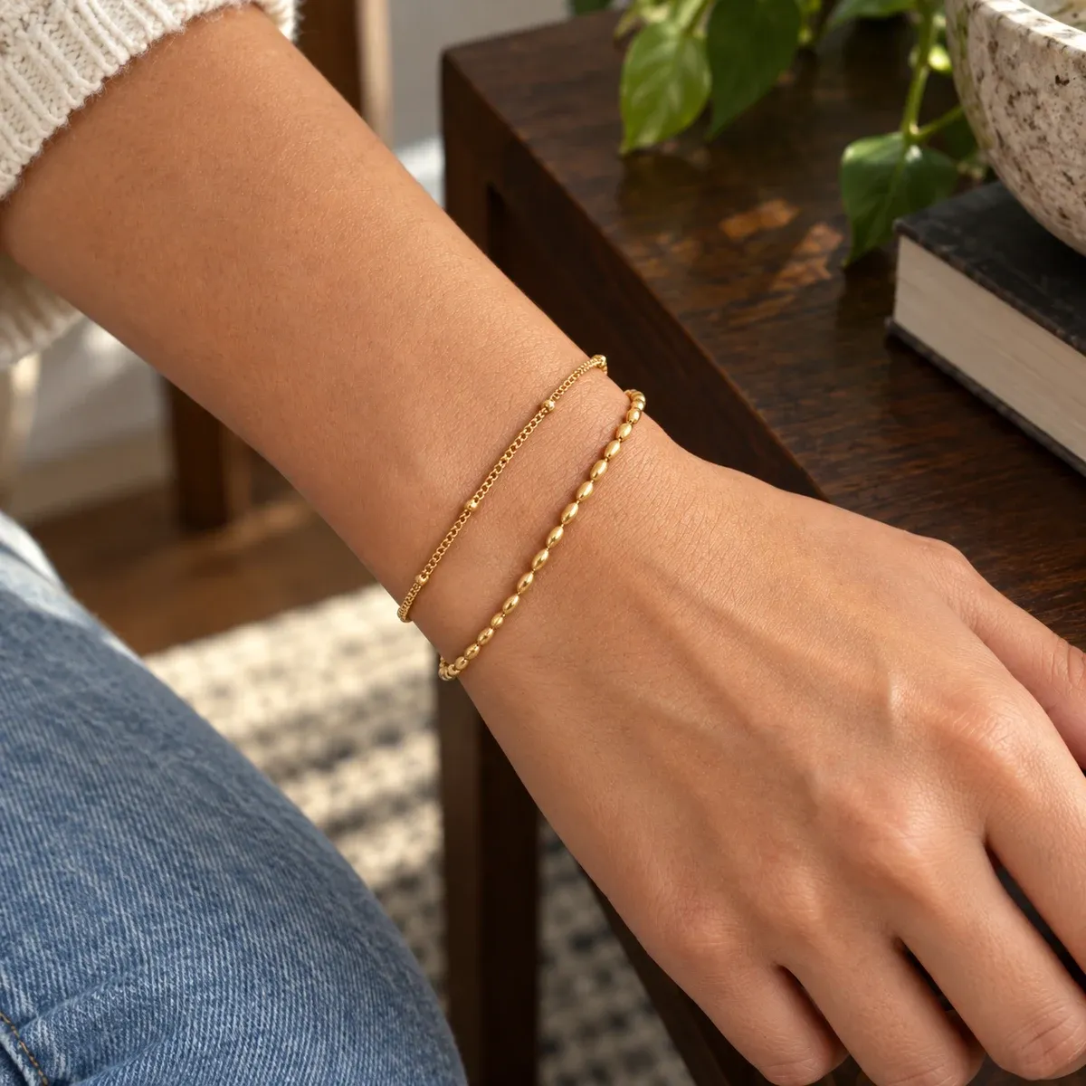 Layered Pebble Bracelet - use view