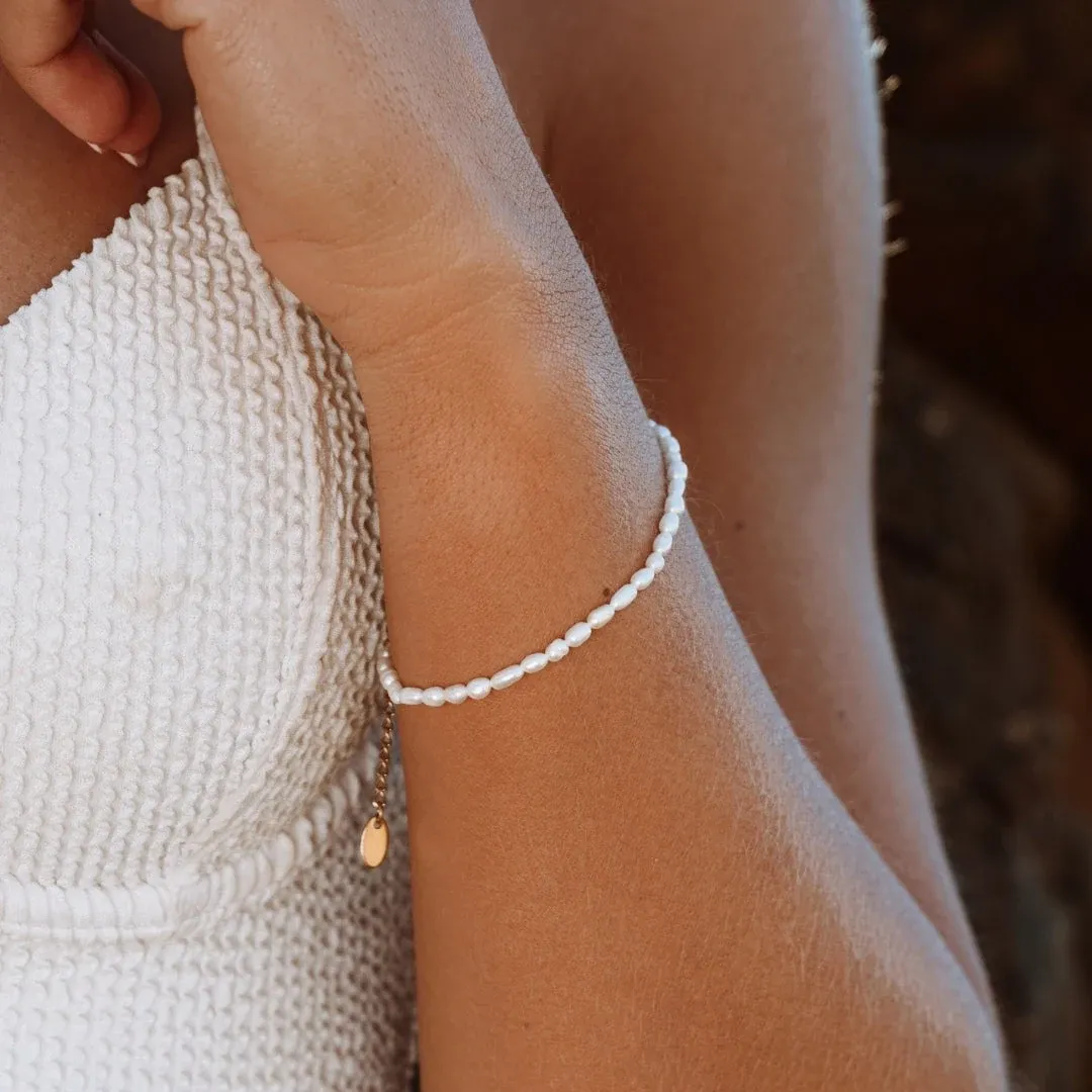 Freshwater Pearl Bracelet Gold - alternate view