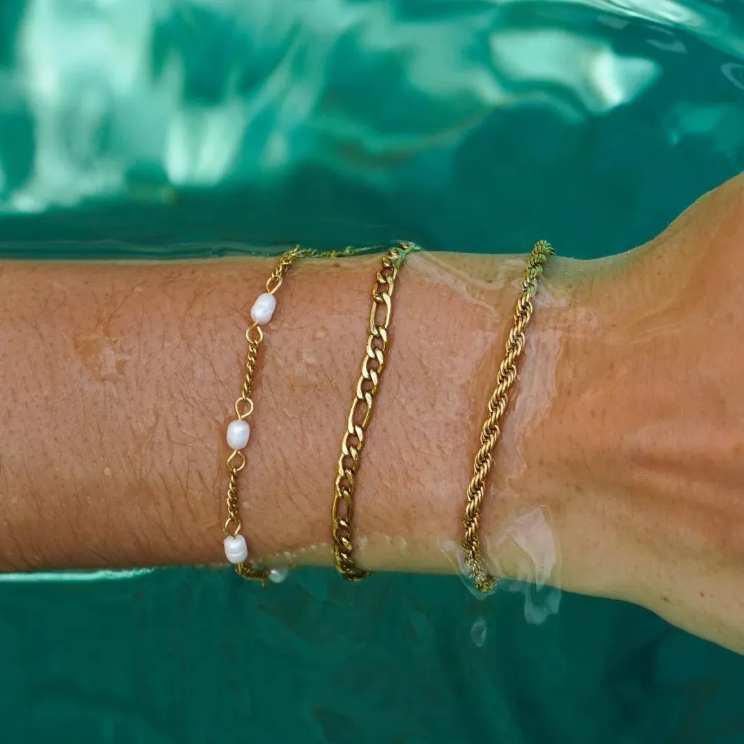 Calvi Rope Chain Bracelet Gold - detail view