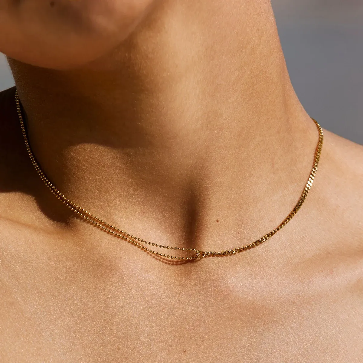Double Trouble Choker Gold - alternate view