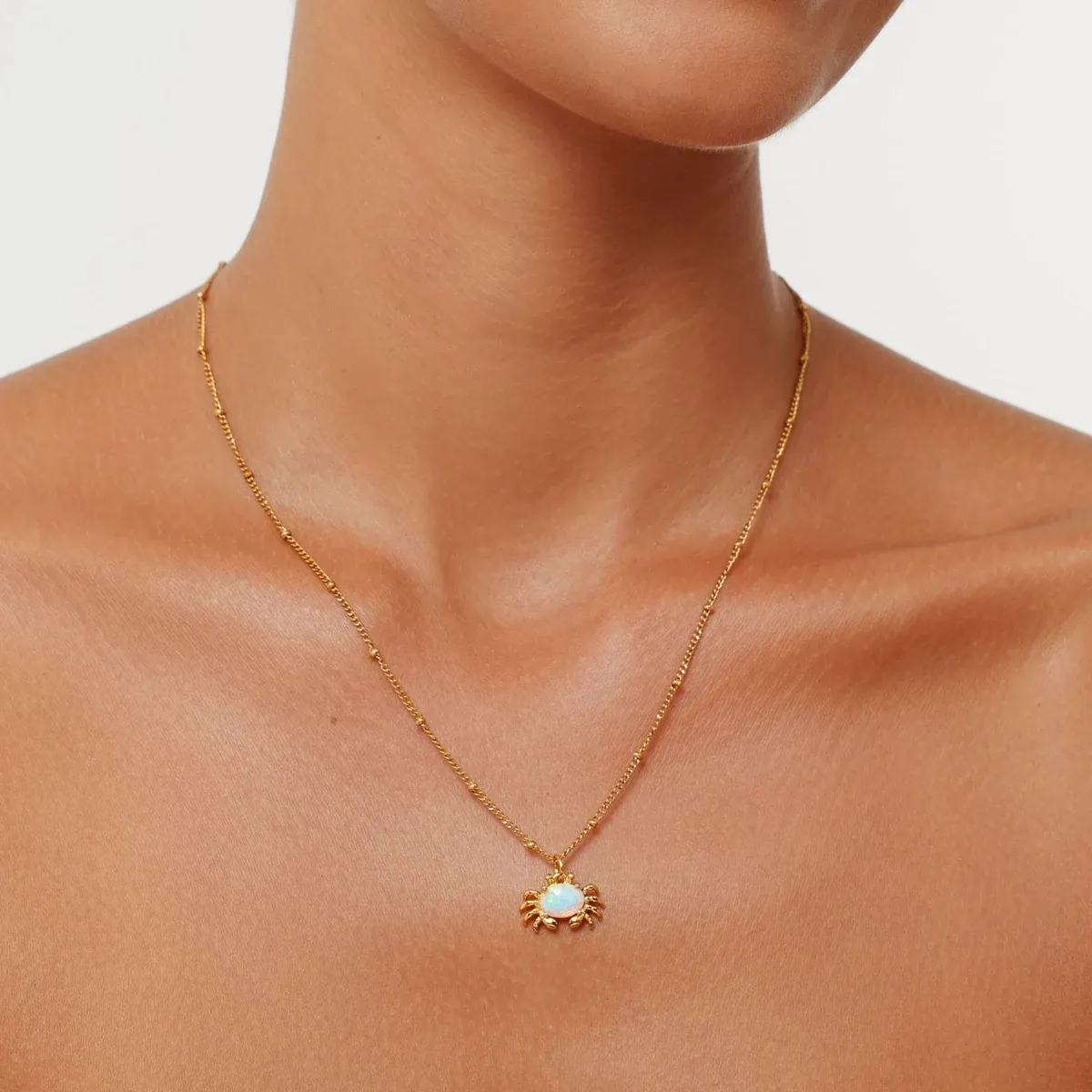 Crab Necklace Gold - lead view